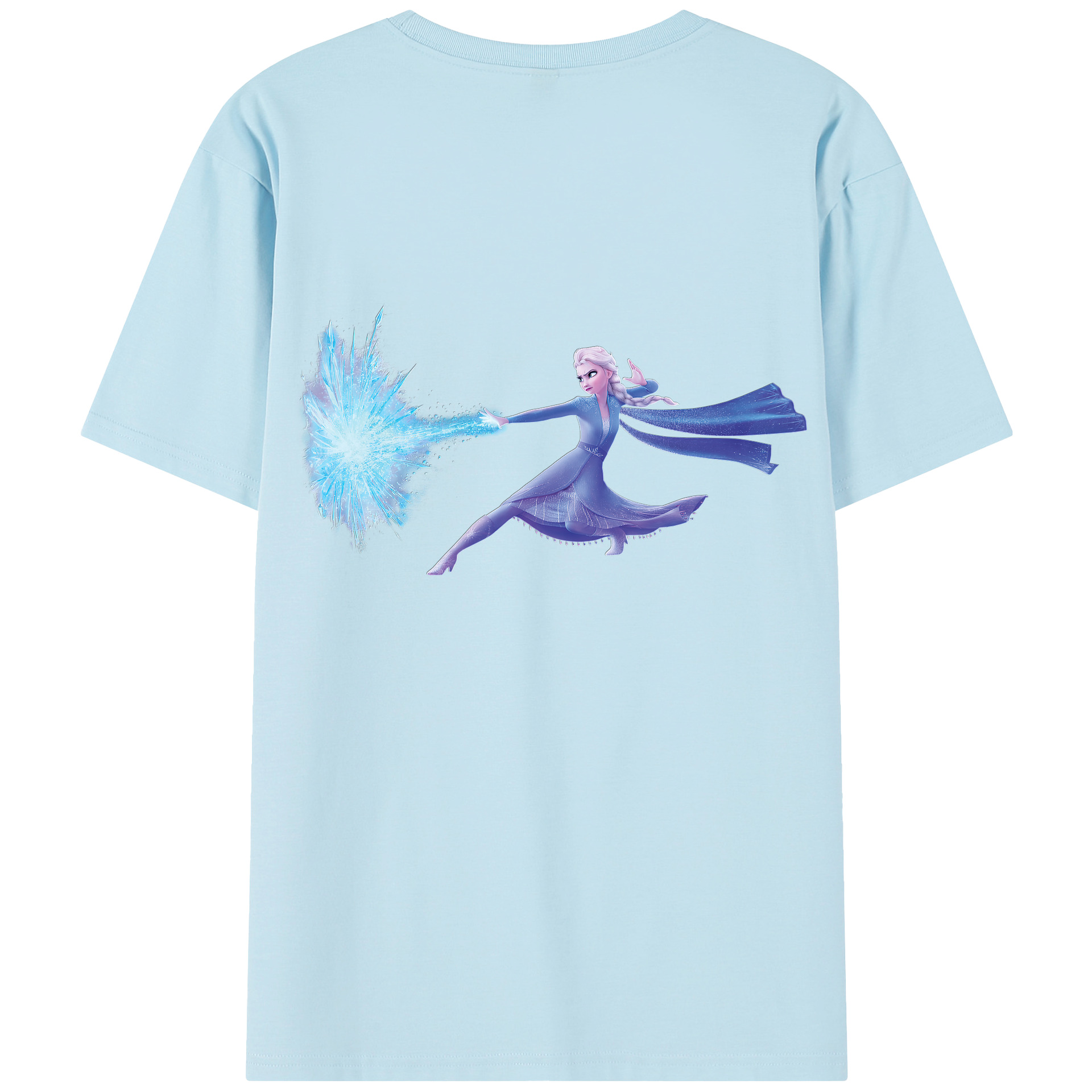 （画像用） アナと雪の女王 アンナ エルサ Frozen Anna Elsa 綿100％半袖Tシャツ（背面プリント）